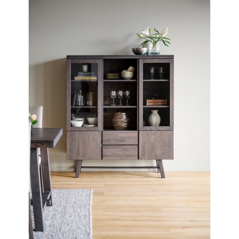 RO Brookl Display Cabinet Dark Brown